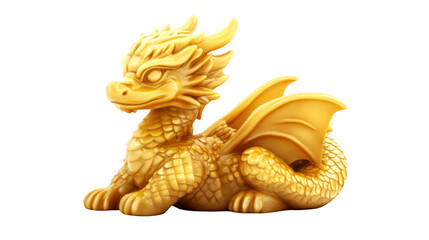 Fototapeta premium Exquisite dragon sculpture isolate on transparent background, png, cutout