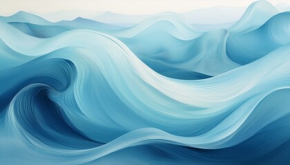 Fototapeta premium Abstract blue waves in a gradient of colors evoke a sense of peace and tranquility.