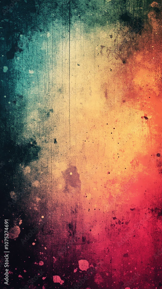 Aufkleber Abstract grunge background with colorful texture and splashes.