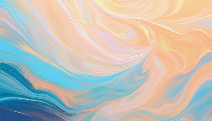 Fototapeta premium Abstract swirl pattern in soft blue and peach tones.