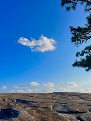 landscape with blue sky and clouds