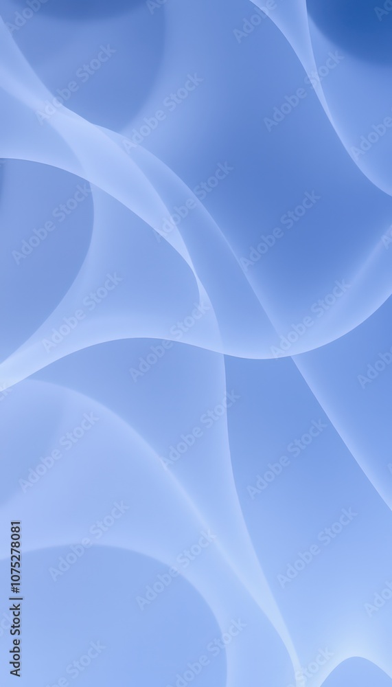 Poster soft blue abstract background with flowing shapes and gentle curves in a tranquil setting