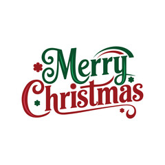 Merry christmas typography isolated on white background, Vector holiday illustration design, 