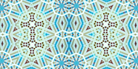 Seamless kaleidoscope pattern. The texture of the woven pattern. Endless pattern
