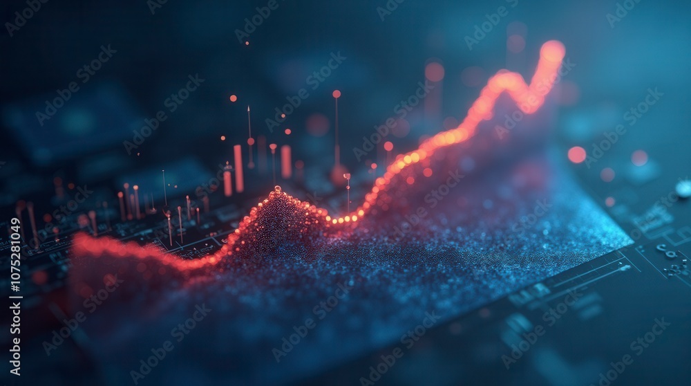Poster 3d render icon for data analysis and business insights