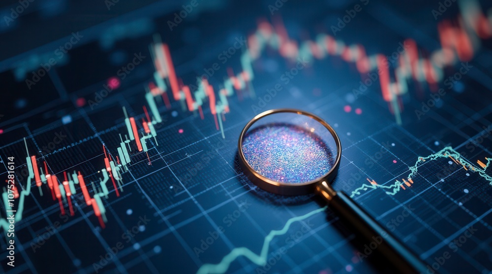Poster 3d render icon for data analysis and business insights