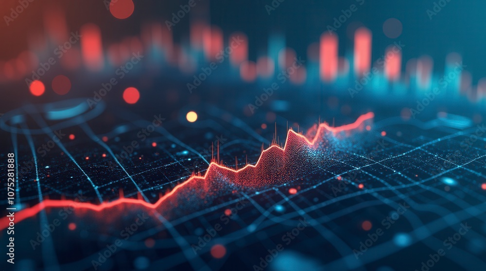 Poster 3d render icon for data analysis and business insights