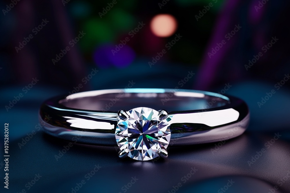 Poster pixel art of a diamond ring with a shiny gemstone in retro 8-bit style, capturing a nostalgic feel