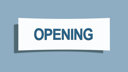 Opening. A card isolated on blue background.
