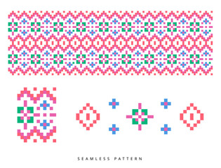 vector pixel art pattern, abstract background design, textiles semless pattern design