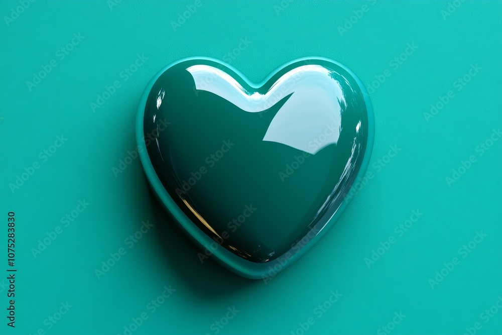 Aufkleber Simple icon of a heart with a small, centered shadow for subtle 3D effect, on a plain background