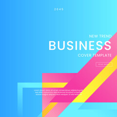 Blue Pink and Yellow Gradient Geometric Shapes Background. Ideal for Post, Background, Banner, Ad, Promo, Invitation, Etc