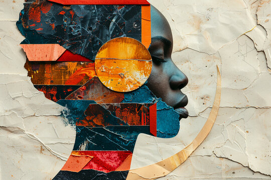 Fototapeta Summer composition modern stylish retro collage made with Generative AI technology