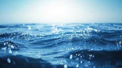 Serene Ocean Waves Under Suns Glow with Calm Reflective Blue Water Surface Seascape