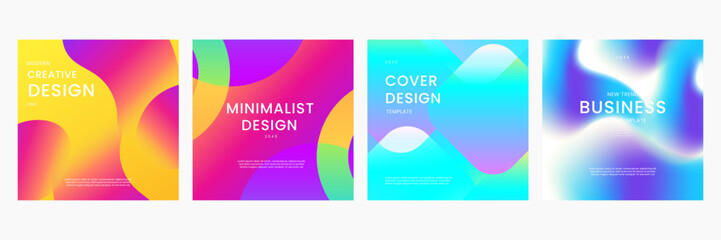 Colorful Gradient Geometric Shapes Background. Ideal for Post, Background, Banner, Ad, Promo, Invitation, Etc
