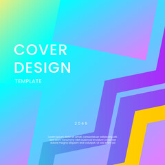 Blue Yellow and Purple Violet Gradient Abstract Shapes Ideal for Post, Background, Banner, Ad, Promo, Invitation, Etc