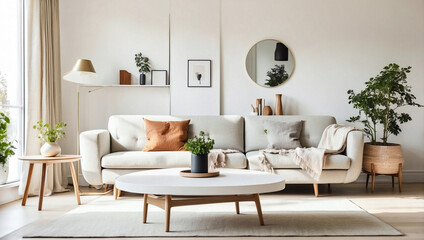 modern living room with table