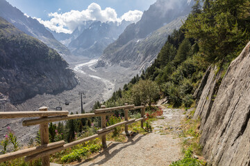 Glacier Mer de Glace in Mont Blanc massif