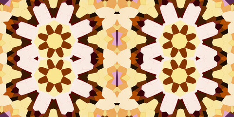 Seamless kaleidoscope pattern. The texture of the woven pattern. Endless pattern