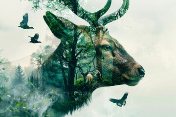 Generative ai concept of empathy towards animals and resisting the use of meat as food