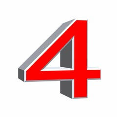 Fototapeta premium chiffre rouge arial 