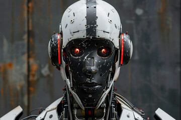 Fototapeta premium Creative Geerative AI artwork picture of futuristic modern technology robot in modern life human helper