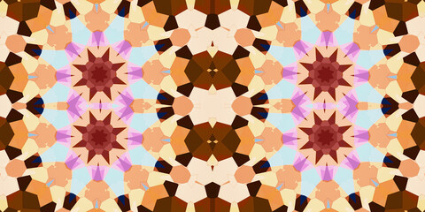 Seamless kaleidoscope pattern. The texture of the woven pattern. Endless pattern
