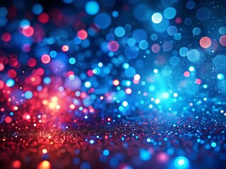 Blue glow particle abstract bokeh background.