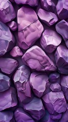 Luminous Purple Rock Wallpaper, vibrant rounded shapes, organic flowing forms, intense lighting, digitally enhanced, unique textured design.
