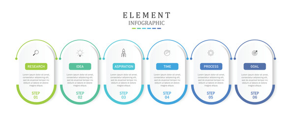Infographic line curve. Timeline 4 Key Points. Business Presentation , Report, Marketing, Timeline and Planning. Vector Illustration.