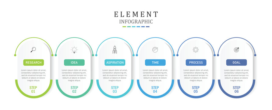 Infographic line curve. Timeline 4 Key Points. Business Presentation , Report, Marketing, Timeline and Planning. Vector Illustration.