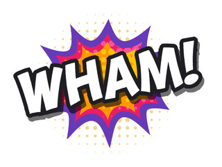 a spiky speech bubbles with text wham. isolated Vector Illustration