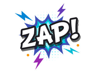 a spiky speech bubbles with text zap. isolated Vector Illustration