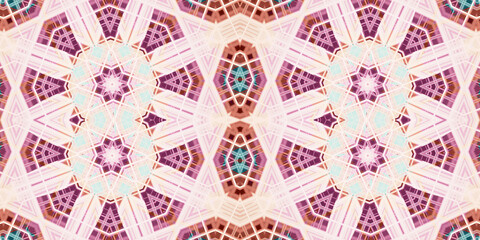 Seamless kaleidoscope pattern. The texture of the woven pattern. Endless pattern