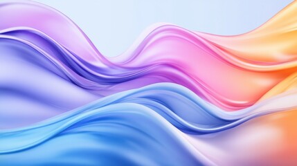 Abstract flowing waves in vibrant shades of purple, pink, and orange, creating a serene and dreamy atmosphere.