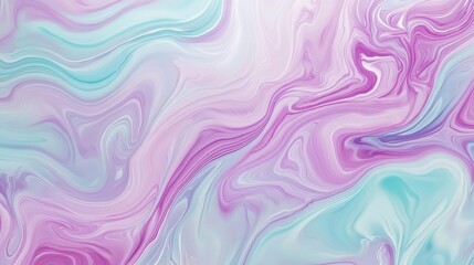 Abstract fluid art showcasing soft purple and turquoise swirls creating a tranquil and dreamy atmosphere.