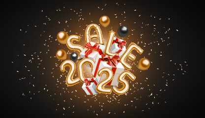 Decorative inflated foil balloon 2025 sale christmas font, black background © Alexandr Bognat