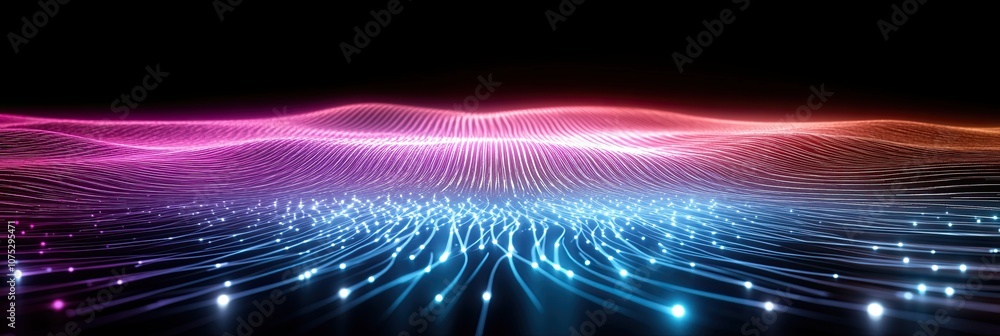 Poster Illuminated Tensor Field Grid With Arrows and Color Gradients Showcasing Depth and Dimensionality