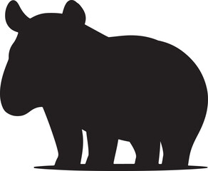 tapir animal icon silhouette design vector art illustration