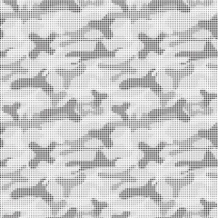 Abstract halftone vector camouflage pattern. Arctic dotted military camouflage background.