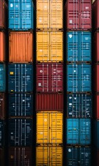 Vibrant Stacks of Shipping Containers: An Industrial Marvel in Modern Logistics