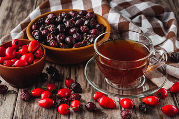 Homemade Dried Rosehip Uzvar Organic Fruity Compote Citrus Cinnamon Anise Healthy Vegan Drink
