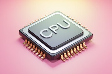 A close up view of a computer processor with gold pins.