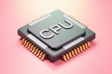 A close up shot of a CPU chip with golden pins.