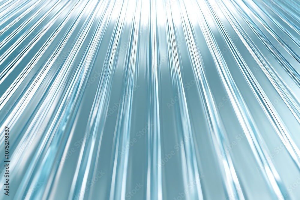 Poster Abstract background with bright, white light shining through a series of parallel blue lines.