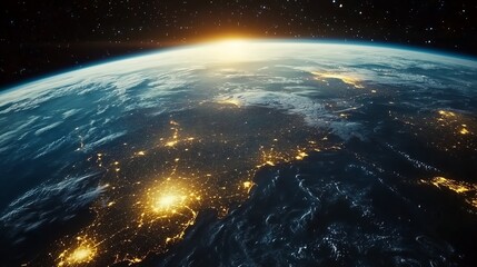 Obraz premium 宇宙と地球