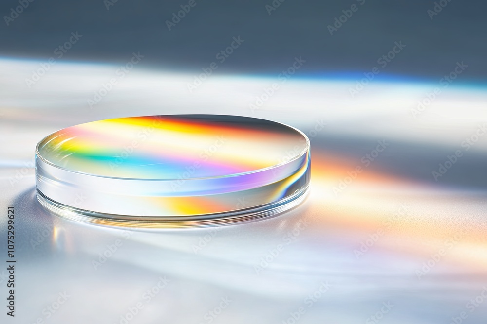 Poster rainbow patterns illustrating stress points on clear plastic with dark background