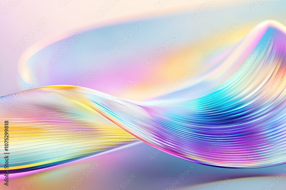 Poster colorful light diffraction patterns created by a hair-thin object against a dark background