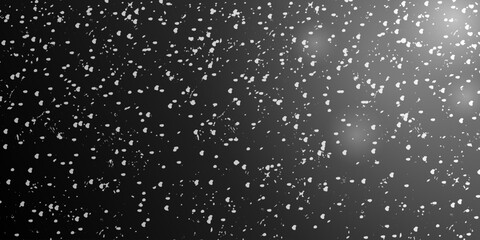 Obraz premium Snow blizzard on white background. Falling thick snow at night. Vector illustration of snowfall on dark background.