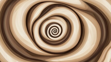 Abstract spiral design in shades of beige and brown, creating a mesmerizing swirl effect.